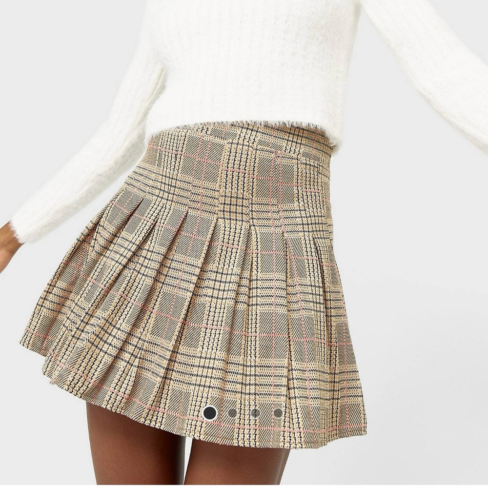 Short Plaid Skirt- Medium, Brown and Pink, NWT